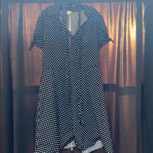 Vintage style black and white polka dot dress